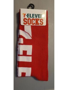 7-Eleven Branded Red and White Socks